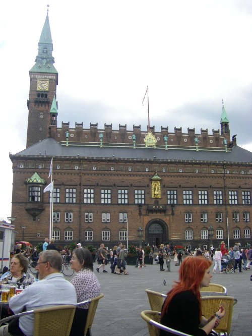 The Rådhus, or Copenhagen town hall.  The area in front is a very busy city square.